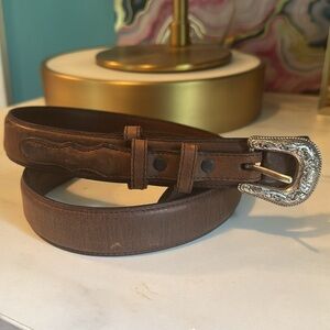 RESISTOL Western Full Grain Leather Belt Brown